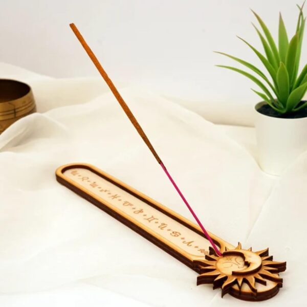Incense Holder, Ash Catcher, Meditation Accessories, Spiritual Ornaments, Enhance Meditation Yoga Meditation Spa Room Decoration(Sun & Moon)