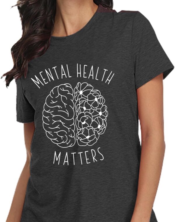 qdl Mental Health Matters Shirt Women Human Brain Illness Awareness Tshirts Therapist Psychologist Short Sleeve