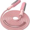 FITMYFAVO Jump Rope Cotton Adjustable Skipping Weighted jumprope for Women，Adult and Children Athletic Fitness Exercise Jumping Rope (Pink)