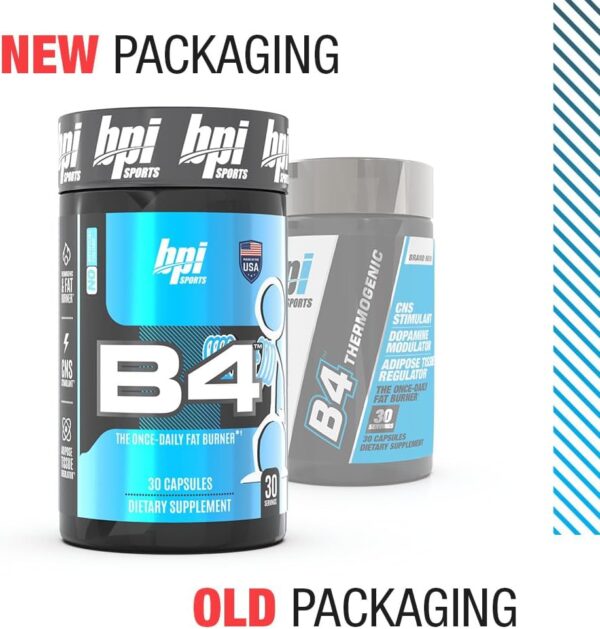 BPI Sports B4 – Extra-Strength Fat Burner – Keto-Friendly – Appetite Suppressant – Caffeine, Niacin, Quercetin, Yohimbine – 30 Servings – 710mg