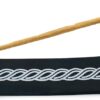 Incense Holder with Om Symbol - Black Wooden Tray with Painted White Om Design - for Incense Sticks, Meditation Accessories, Room Decor - 10 Inches