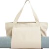 Yoga Bag with Yoga Mat Carrier, Pilates Tote Bag and Yoga Block for Women, Canvas Shoulder Bag with Pocket for Gym, Office, Travel, Beach, Workout, Sports, Fits All Your Stuff Yoga Mat Holder