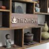 The Zen Den signs Room Decor Meditation in Progress Wall Hanging Sign,Inspirational Wooden Door Plaque for Yoga Studio Bedroom Decoration (Brown)