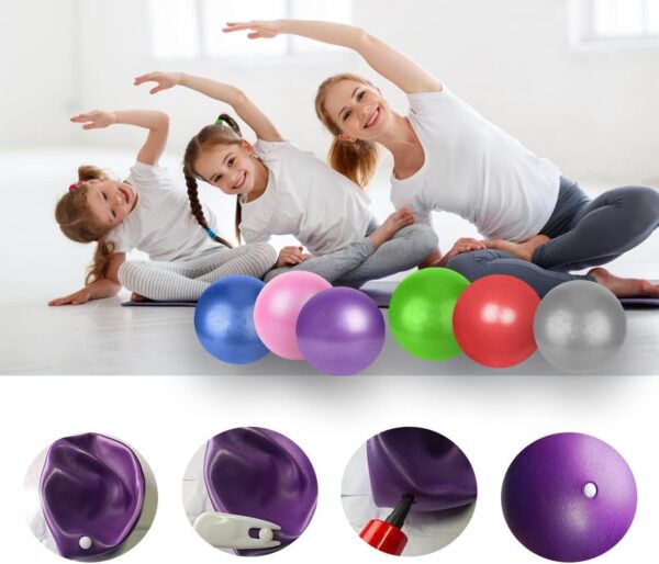 6 Inch Mini Exercise Pilates Yoga Ball, Stability Ball for Yoga, Barre, Training and Physical Therapy- Improves Balance, Core Strength Yoga Ball with Inflate Pump
