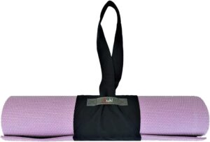 Roll Up & Carry Foldable Yoga Mat Carrier – Put On and Take Off Instantly – Patented Innovative Design – Washable Lightweight Material is Durable and Fits Most Standard Size Mats