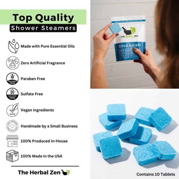 Cold Kicker Shower Steamers Aromatherapy, Eucalyptus Shower Steamer, Shower Bombs Made in the USA, Menthol Shower Steamer, Self Care Gifts, Christmas Gifts, Shower Steamers for Women and Men