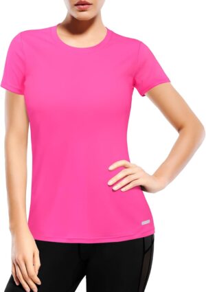 Women's Short Sleeve Running Shirts UPF 50+ Sun Protection SPF Quick Dry Athletic Workout T-Shirts