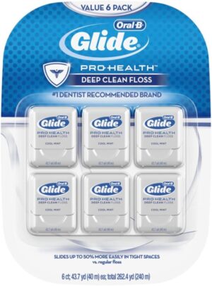 Oral-B Glide Cool Mint Deep Clean Floss, 6 Count, Glide Dental Floss