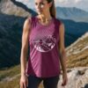 Women Hiking Mountain Shirt Nature Sunrise Graphic Printed Hiking T Shirt Summer Short Sleeve Workout Tee top