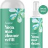 ASUTRA Yoga Mat Cleaner Spray (Energizing Peppermint), 4 fl oz - No Slippery Residue, Organic Essential Oils, Deep-Cleansing for Fitness Gear & Gym Equipment, Microfiber Towel Included
