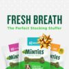 Minties Dental Chews for Dogs, 60 Count, Vet-Recommended Mint-Flavored Dental Treats for Medium Dogs 25-50 lbs, Dental Bones Clean Teeth, Fight Bad Breath, and Removes Plaque and Tartar