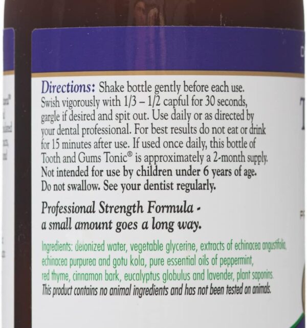 61xpGLR2PuL._AC_SL1000_.jpg Dental Herb Company - Tooth & Gums Tonic (18 oz.) Mouthwash and Essentials Paste (Kit) - Truly Natural - Alchohol and Fluoride Free. Controls Bleeding and inflamed Gums and relieves Dry Mouth.