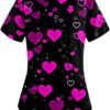ChicCrate 2025 Scrub Tops Women Stretchy Valentine Scrubs Easter Top V Neck Printed Shrits with Pockets S-5Xl