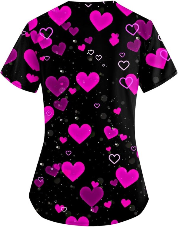 ChicCrate 2025 Scrub Tops Women Stretchy Valentine Scrubs Easter Top V Neck Printed Shrits with Pockets S-5Xl