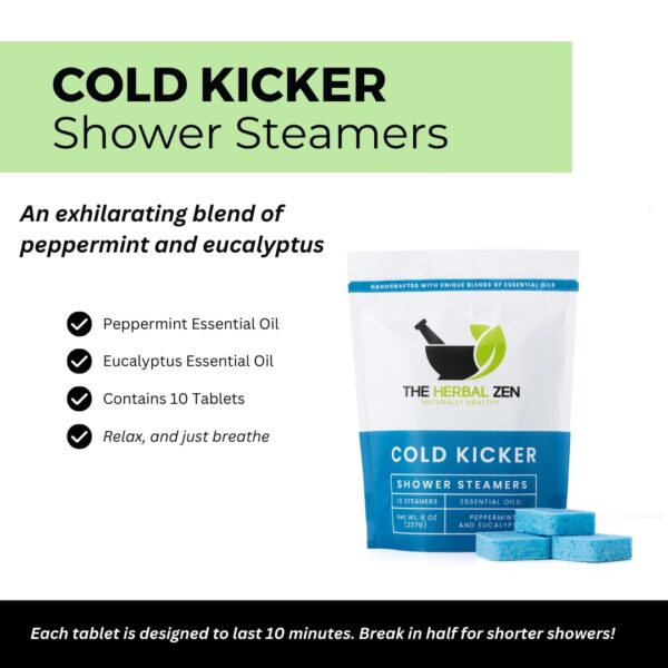 Cold Kicker Shower Steamers Aromatherapy, Eucalyptus Shower Steamer, Shower Bombs Made in the USA, Menthol Shower Steamer, Self Care Gifts, Christmas Gifts, Shower Steamers for Women and Men