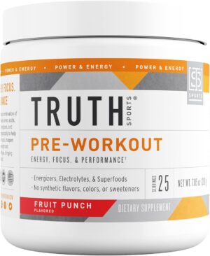 Pre Workout Powder - Natural PreWorkout for Men & Women, Vegan BCAA Amino Energy Powder, Keto Friendly - No Artificial Flavors, Sweetners or Dyes (Fruit Punch)