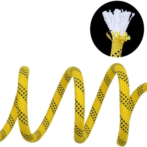 8MM Outdoor Climbing Rope High Strength Safety Static Rock Rope 32FT 65FT 82FT 98FT 121FT 164FT 197FT Tree Climbing Gear for Fitness and Strength Training (Color : Yellow, Size : 8mm x 140m)