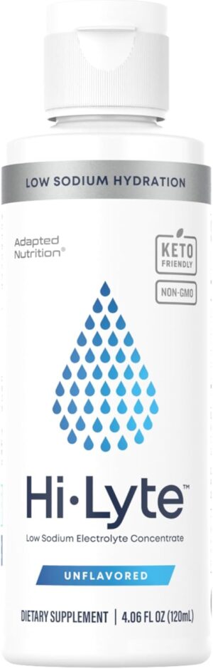 Hi-Lyte | 48 Servings | Low Sodium Liquid Electrolyte Supplement for Immune Support, Performance, Fasting, Rapid Hydration | Mineral Drops | Magnesium, Potassium, Zinc | Unflavored Mineral Taste