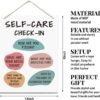 Self-care Check-in Sign, Mental Health Wood Sign, Rustic Hanging Wood Plaque Sign, Classroom Decor, Well-being Decor, Wall Decor Art, Therapist Office Decor, Counseling Room Hanging Decor