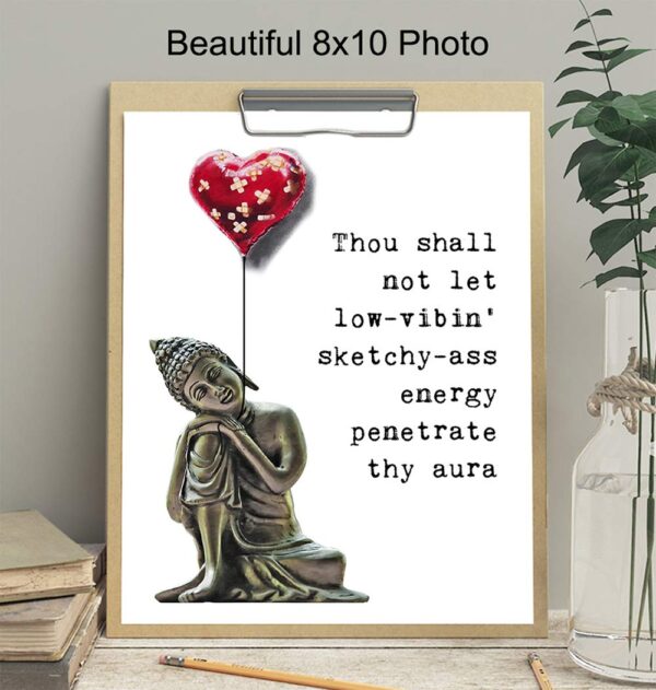 Buddha Statue Wall Art - Zen Decor - Spa Room Decor - Spiritual Gifts for Women - Namaste Wall Decoration - Positive Quotes Print - Encouragement Gifts for Women - Meditation Gift - Buddhist Picture