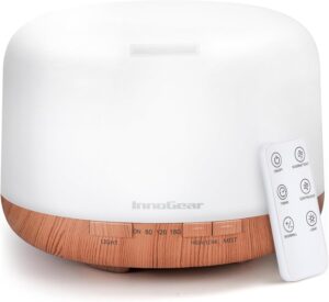 InnoGear 500ml Essential Oil Diffuser with Remote Control, Premium Ultrasonic Aromatherapy Diffusers Scent Humidifier Vaporizer Auto-Off Timer for Large Room Home, Yellow