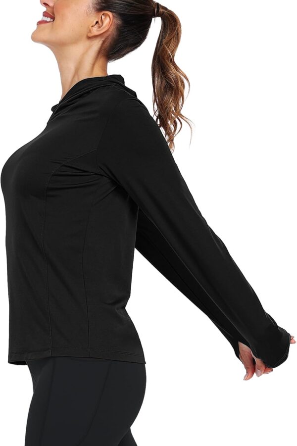 Women's Long Sleeve Hoodie Workout Shirts Athletic Hiking T Shirts Lightweight Quick Dry Tops