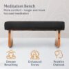 Meditation Bench (Burgundy), Seiza, Sustainable Acacia Wood with Curved Bottom Edges for The Perfect Posture, Meditation Stool, Prayer Bench, Meditation Chair, Yoga Stool