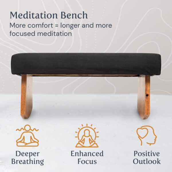Meditation Bench (Burgundy), Seiza, Sustainable Acacia Wood with Curved Bottom Edges for The Perfect Posture, Meditation Stool, Prayer Bench, Meditation Chair, Yoga Stool