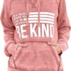Hongqizo Womens Be Kind Hooded Sweatshirt Long Sleeve Pocket Sweatshirt Hoodies
