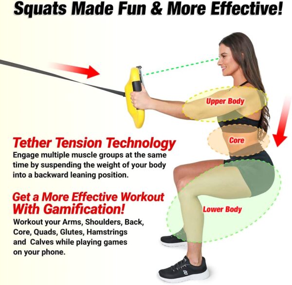 61zDNJkLL._AC_SL1000_.jpg STEALTH Squat Trainer - Home Fitness Equipment & Full Body Workout - Get Lean Sculpted Legs & Glutes Playing Games on Your Phone - Fun Games to Help You Lose Weight - Train Legs, Butt, and Thighs