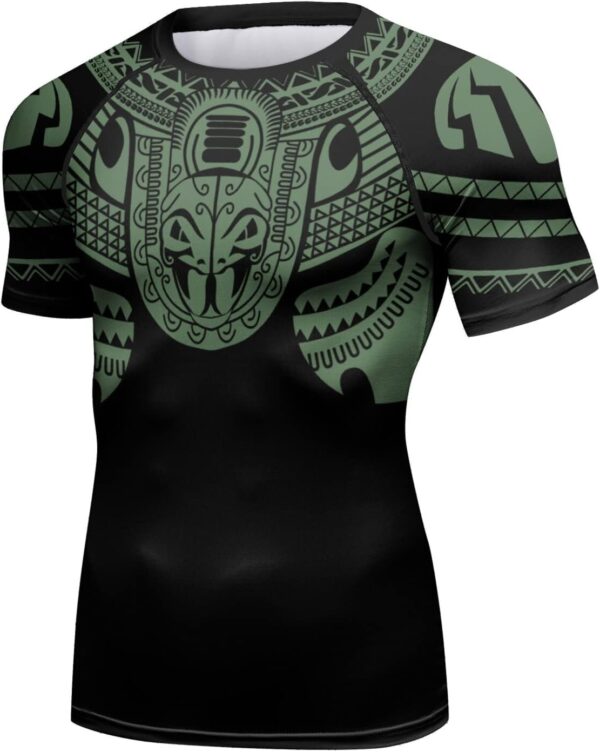 Red Plume Mens 3D Digital Printing Short Sleeve T-Shirt Outdoor Running Yoga Fitness Tight Shirt for Men
