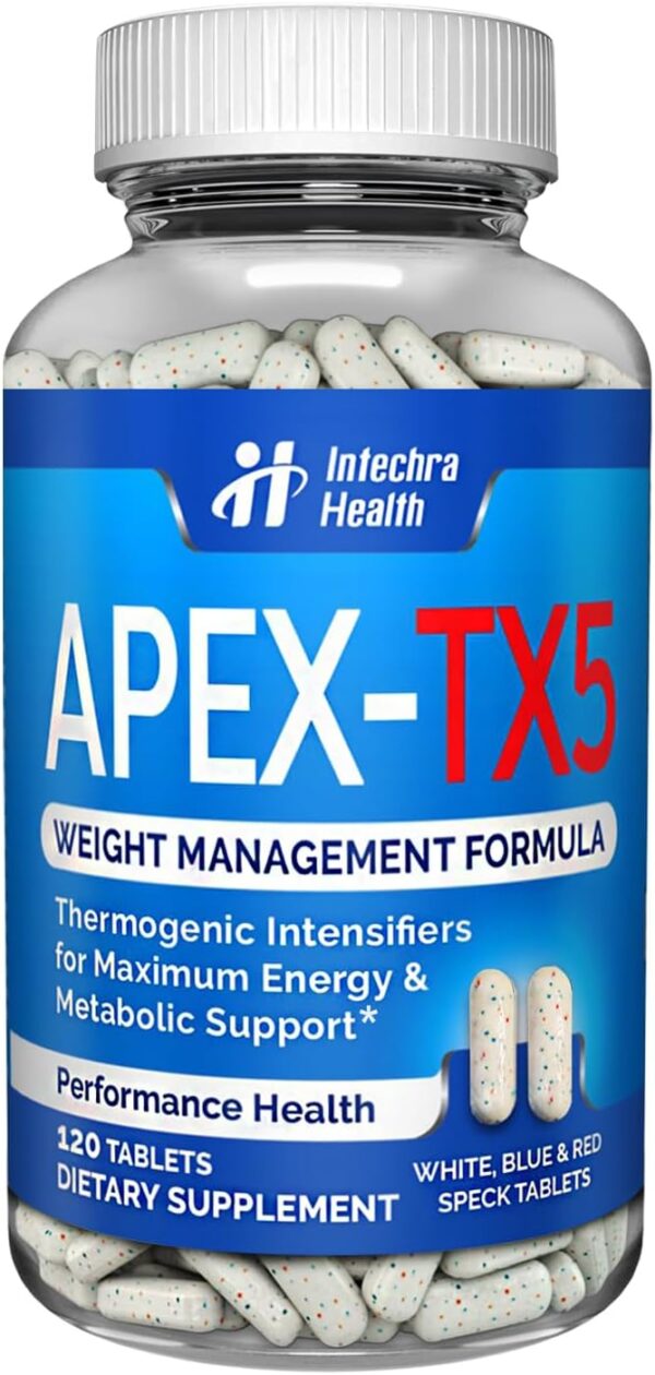 Weight Management Dietary Supplement 120 White Blue Red Speck Tablets Manufactured in the USA Highest Professional Quality