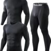 5 or 4 Pack Men's Thermal Compression Pants Fleece Lined Sports Tights Athletic Leggings Cold Weather Baselayer Winter Gear