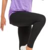 Women's Short Sleeve Workout Shirts Crewneck Sports Yoga Running Dry Fit Tops Side Split Tee