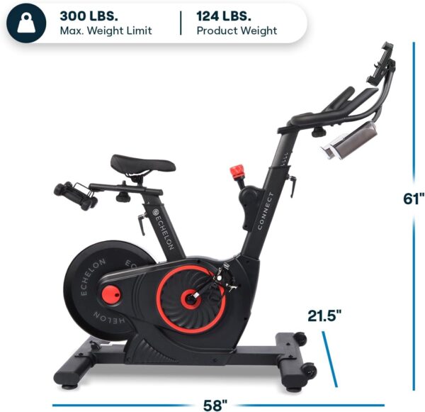 Echelon Smart Connect Fitness Bike + 30-Day Free Membership, Cushioned Seat, Bluetooth, Solid Design, Cycling, Instructors, Classes, 32 Levels