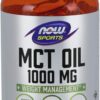 61zqet6iwIL._AC_SL1000_.jpg NOW Foods Sports Nutrition, MCT (Medium-chain triglycerides) Oil 1,000 mg, Weight Management, 150 Softgels