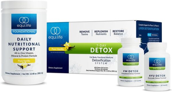 Equilife - Dr. Cabral Detox, 7-Day Detox Cleanse, Full Body Detox for Body Cleanse, May Help Boost Energy and Mood, Support Mental Clarity, Promote Overall Health and Wellness (Vanilla,14 Servings)