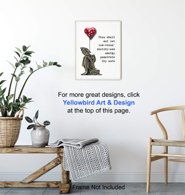 Buddha Statue Wall Art - Zen Decor - Spa Room Decor - Spiritual Gifts for Women - Namaste Wall Decoration - Positive Quotes Print - Encouragement Gifts for Women - Meditation Gift - Buddhist Picture