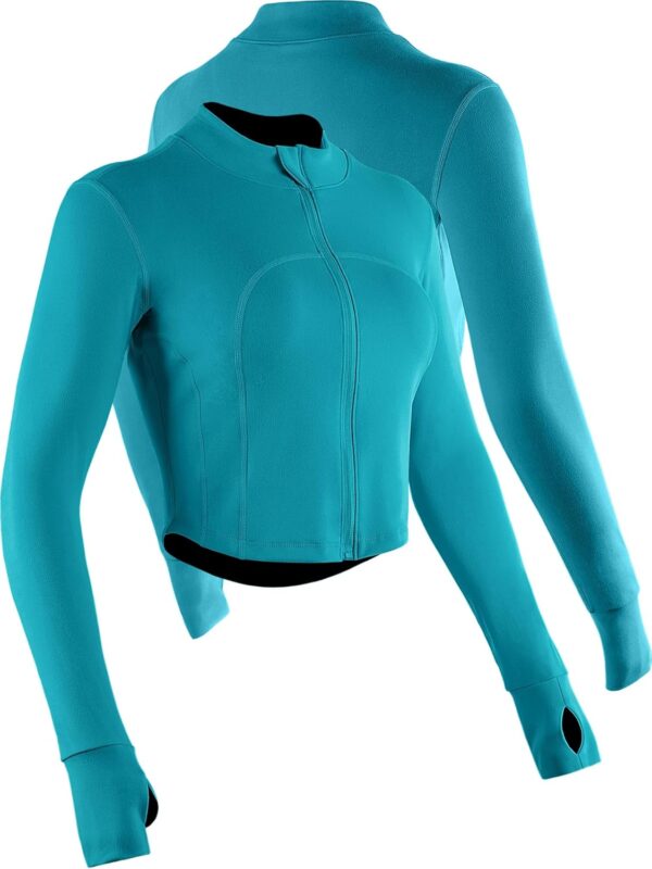 CADMUS Women's Workout Long Sleeve Shirts Crop Tops Running Shirt Athletic Gym Thermal Winter Warm