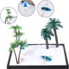 Zen Garden Kit 11x8 with White Sand Japanese Mini Beach Zen Sand Artificial Bonsai Tree Rocks Rakes and Accessories for Prayer,Home,Office Desk Zen Sand Garden,Sand Tray Meditation Room