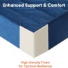 Floor Pillow - Square Large Cushions for Adults, Pillows Seating for Meditation, Yoga, Luxurious Chenille Tufted, Perfect for Bench/Chair Cushion – Navy, 22x22x4 Inch