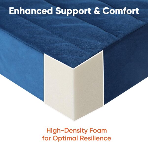 Floor Pillow - Square Large Cushions for Adults, Pillows Seating for Meditation, Yoga, Luxurious Chenille Tufted, Perfect for Bench/Chair Cushion – Navy, 22x22x4 Inch