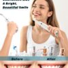 Tooth Polisher, Rechargeable Tooth Whitening Kit for Teeth Cleaning and Whitening, with 3 Tooth Polish Paste and 5 Brush Heads, LED Light, Easy to Use at-Home Personal Dental Care Kit