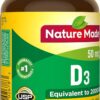 Nature Made Vitamin D3 2000 IU (50 mcg), Dietary Supplement for Bone, Teeth, Muscle and Immune Health Support, 250 Softgels, 250 Day Supply