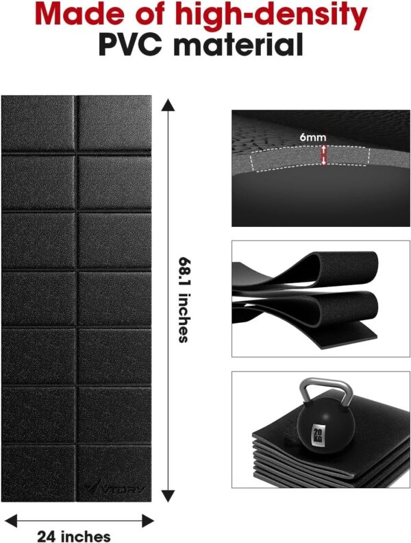 Treadmill Walking Pad Mat for Carpet Floors 72x32'', 1/4“Thick Treadmill Mat for Hardwood Floors,Mat for Under Treadmill/Bike Carpet,Foldable Exercise Equipment Mat,Non-Slip,Noise&Shock Reduction