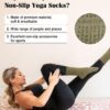 yeuG 4 Pairs Non Slip Pilates Socks with Grips for Women, Grip Socks for Yoga Barre Grippy Crew Socks Woman Sticky Socks
