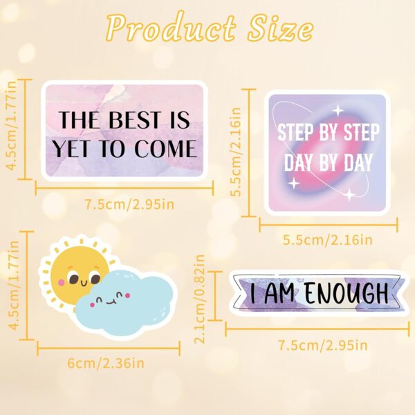 50 Pcs Inspirational Vision Board Stickers, Cute Motivational Quotes Positive Affirmations Designs Sticker, Vision Board Supplies for Goal Setting Personal Growth Gratitude Wellness