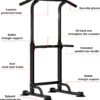 SogesHome Power Tower Pull Up Bar and Dip Station Adjustable Height Dip Stand Multi-Functional Strength Training Fitness Workout Station