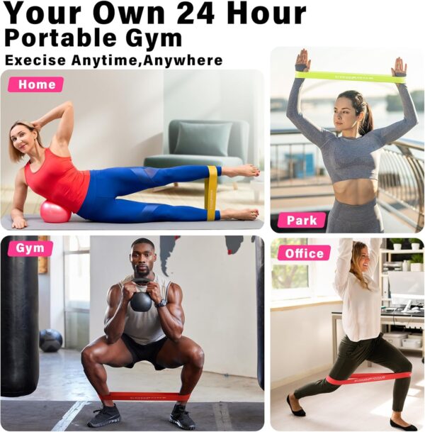 Resistance Bands for Working Out, Exercise Bands for Women & Men, Latex Elastic Bands for Yoga, Pilates, Rehab, Fitness and Home Workout, Strength Bands for Booty