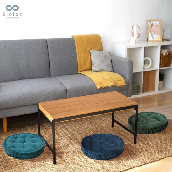 Sioloc Round Floor Pillows,Seating Cushion Floor Pillow Seating for Adults & Kids Bedroom,Thick Meditation Pillows Floor Cushion for Chair Sofa Yoga(Navy,23''X23'')